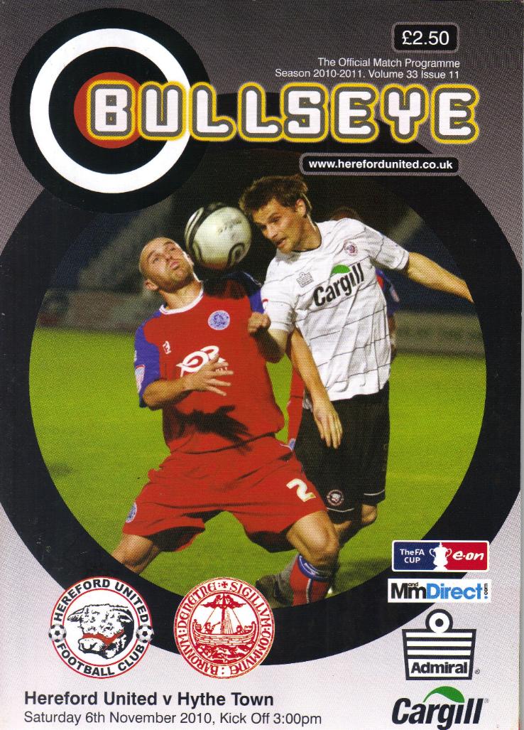 HEREFORD UNITED v HYTHE TOWN 2010/11 (FA CUP)